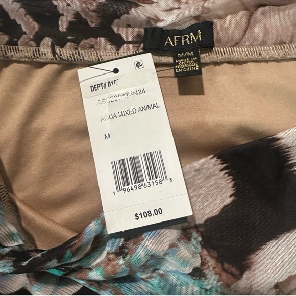 NWT AFRM - VAL MAXI SKIRT - AQUA MIXED ANIMAL - Picture 10 of 10